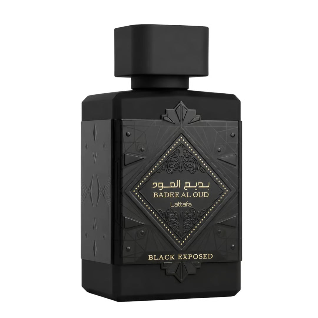 Lattafa Badee Al Oud Black Exposed